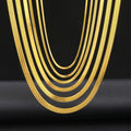 18K Gold Plated Herringbone Snake Flat Chain Necklace Minimalist Stainless Steel Blade necklace Waterproof chain necklace