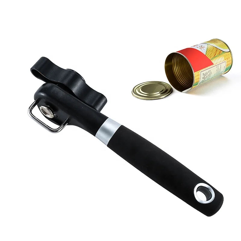 Safety Smooth Edge Side Cut Manual Can Opener with Soft TPR Handle