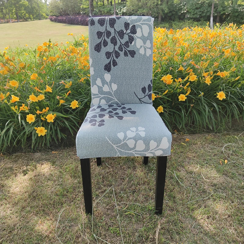 Custom Spandex Floral Printed Dining Chair Covers for Sale