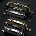 Avant-garde Beaded Bracelets for Men Titanium Steel Keel Classic Fashion Hip Hop Silver Charm Bracelet Stainless Steel Jewelry