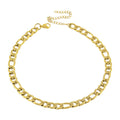 Olivia Violet Chunky Choker Custom Necklace Chains 18k PVD  Gold High Polish Stainless Steel 7mm Figaro Chain Necklace Men
