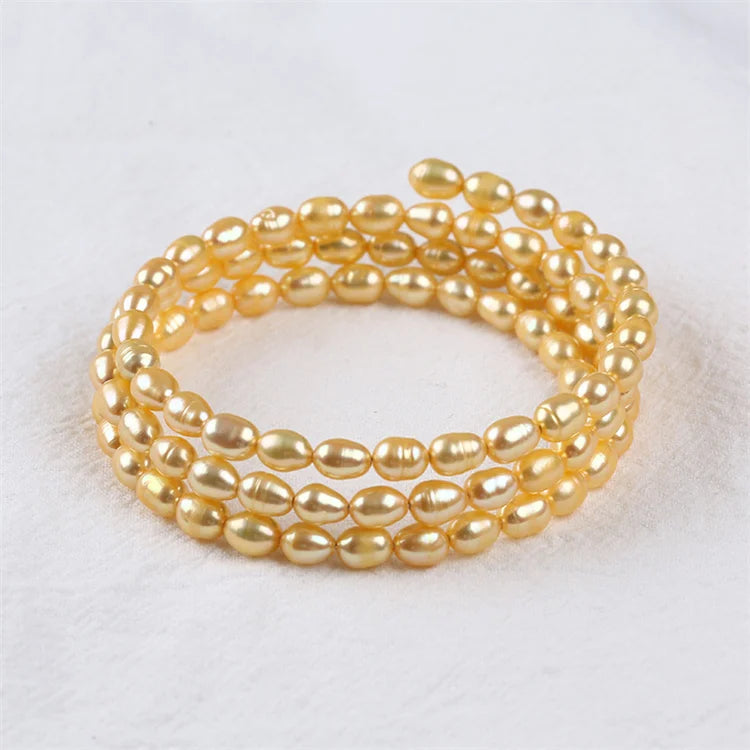 Zhuji Natural Gold Freshwater Pearl Bracelet Irregular Shape Fresh and Elegant Look