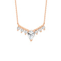 OL1039 Abiding Jewelry 5x7 Pear Moissanite Diamond 14K Gold Plated 925 Sterling Silver Women Jewelry Necklace