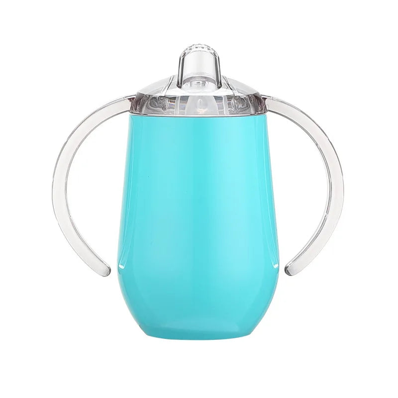 Wholesale White  10oz 304   Stainless Steel Coffee Ceramic Cup Kids Double Walled Tumbler Drink Travel Mug Thermos