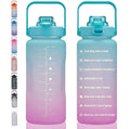 2022 New Factory Price Motivational Tritan Plastic Water Bottles Gradient 2 Liter Half Gallon with Straw for Kids