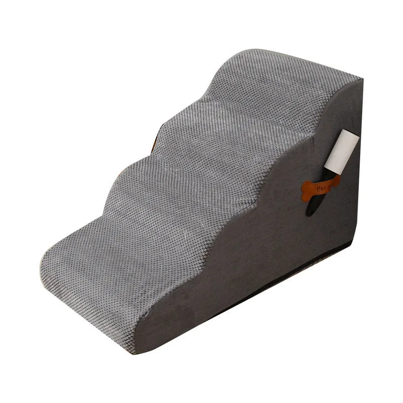 Solid Pattern Pet Stairs Quality Auxiliary Furniture Removable Washable Dog Climbing Ladder for Bed/Sofa Button for Living