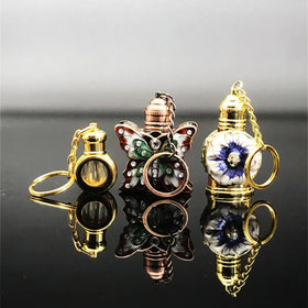 1ml 2ml 3ml Portable MIni Metal Perfume Bottle Eaglewood Essential Oil Bottle with Chains