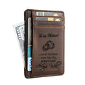 Crazy Horse Leather Credit Business Card Wallet Engraving Laser RFID Blocking Genuine Leather Card Holder