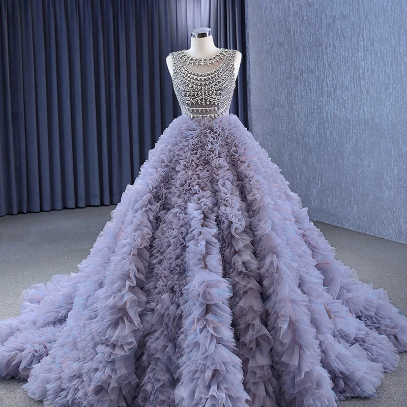 Jancember 222115 Fashion Ruffle Sleeveless Evening Ball Gown Party Formal Women Dresses