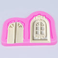 C-0342 European gate carved window sugar turning silica gel mold Antique Door Cake Silicone Mold Candy Chocolate Clay Fondant