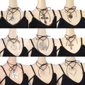 Fashion Exaggerated Diamond Cross Necklace Women Collar Choker Heart Flower Pendant Necklace Set for Women