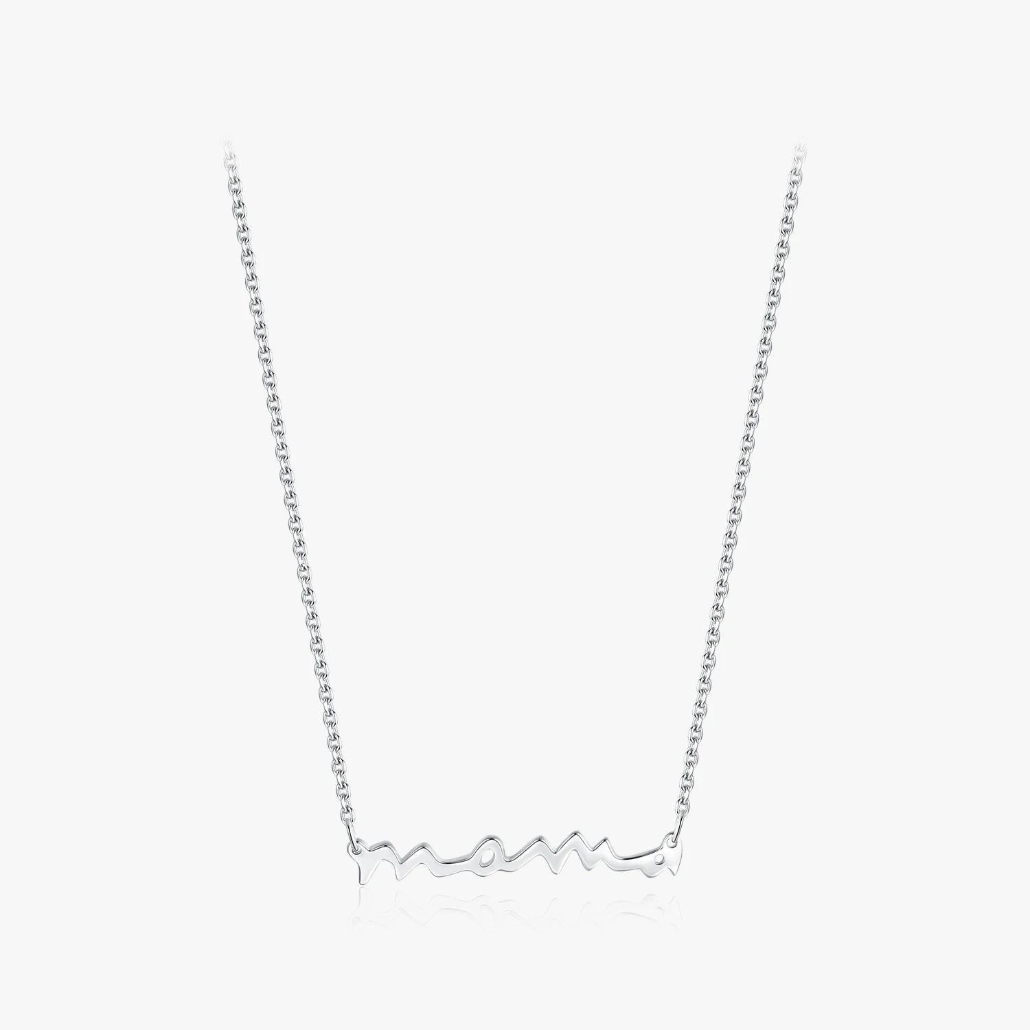Mother's Day Birthday Christmas Gift Classic Design 925 Sterling Silver Letter Mama Pendant Necklace for Women Mom Mama