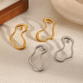 BASQUESUN Ins Style European and American Irregular Lines Stainless Steel Personality Simple and Cool Temperament Earrings