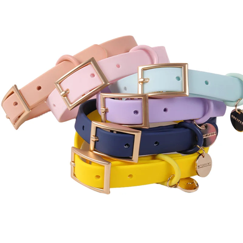 Luxury Cartoon Waterproof Dog Collar with Buckle Closure Customizable Laser Engraving Solid Pattern Made of Rubber Personalized
