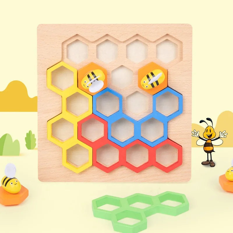 Factory Wooden Educational Puzzle Game Toys Children Creative Early Education Assembled Bee Play Puzzle Toys Montessori Toys