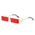 New Arrival Gold Metal Square Frame Unisex Rimless Sunglasses Small Fashion UV400 Protection