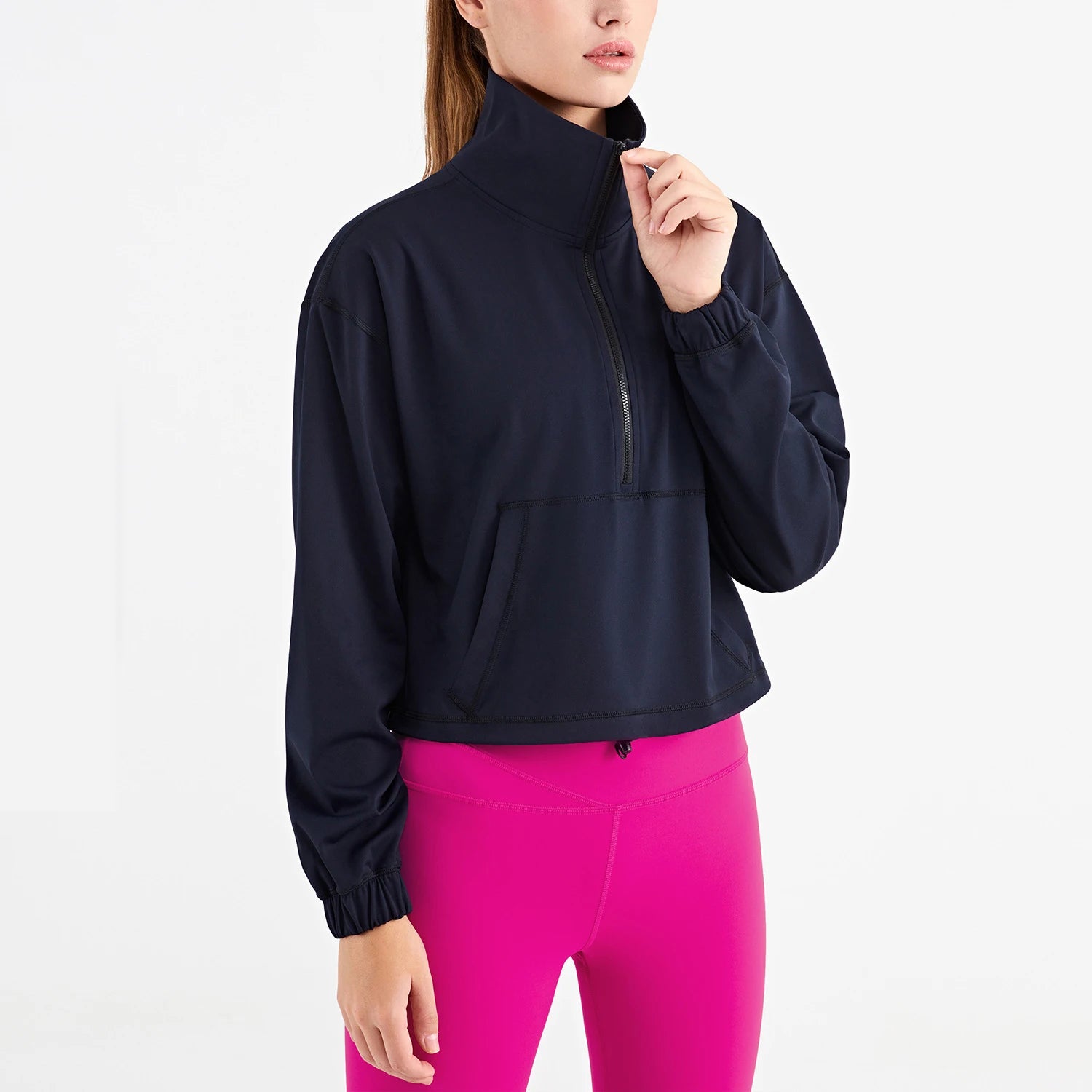 Lulu Sportswear Custom Logo Turtleneck Half Zip Fitness Wear Running Sports Yoga Jackets