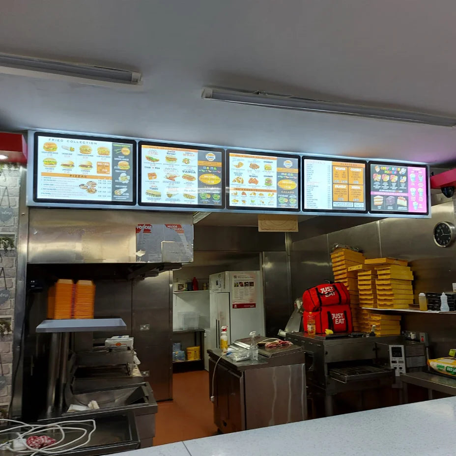 Customized Rectangle Digital Takeaway Fast Food Acrylic Display Board Led Advertising Light Box Restaurant Menu Electronic Panel