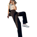 High Waist Straight Fashion Loose Slim Casual Soft Fitness Women Pants