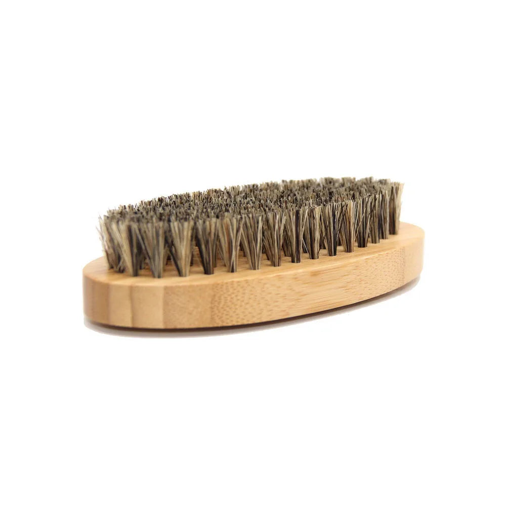 Wholesale Private Label Wooden Beard Brush and Comb Custom Logo Bristles Brushing Men Bamboo Beard Comb Brush for Personal Care