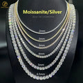 Hot Sale 925 Sterling Silver Tennis Chain VVS Moissanite Diamond 2mm-6.5mm Hip Hop Style Necklace Bracelet Jewelry Gifts