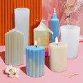 Cylindrical & Rectangular Silicone Candle Molds Creative DIY Handmade Aromatherapy Simple Circular Mold Design Packaged OPP Bag