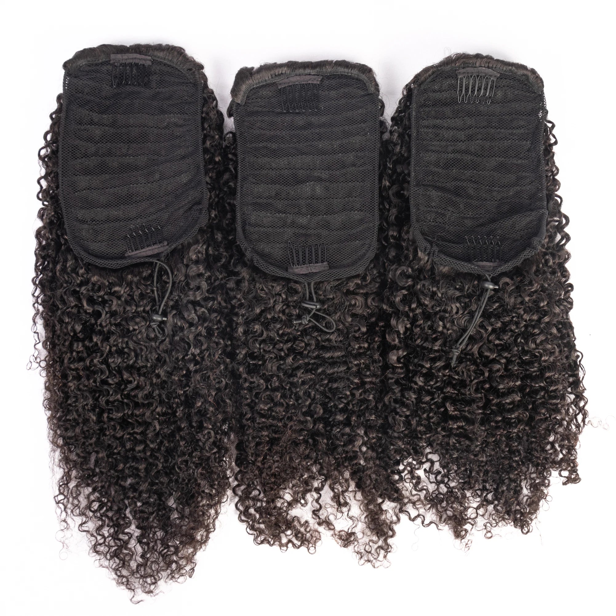 Wholesale 4A Kinky Curly Drawstring Ponytail Human Hair 12A Brazilian Virgin Human Hair Ponytails