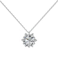 Dylam Classic Design Sparkling Hypoallergenic Non Tarnish S925 Silver Rhodium Plated 2 Carat 5A Cubic Zirconia Pendant Necklace