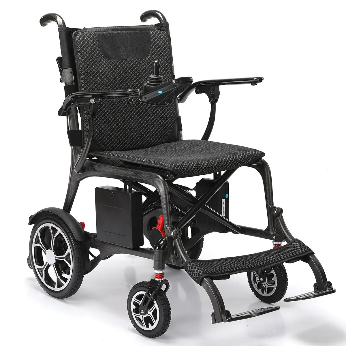 High Performance 500W Dual Motor Carbon Fiber Electric Wheelchair All Terrain Folding Comfortable Power Wheelchair Supplier