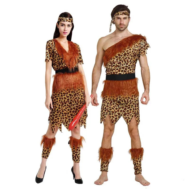 Female Party Role Play Stone Age Leopard Print Jungle Caveman Costume ACDG-021