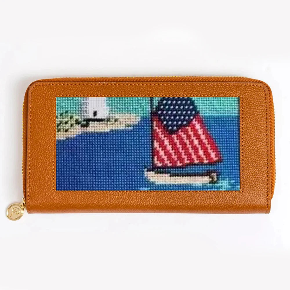 New Trending Lady Wallets needpoint Fashionable PU Durable Zipper Wallets and Purse Bags for Women