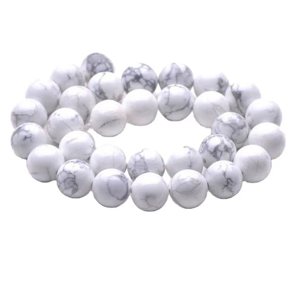 Natural White Howlite Round Beads Gemstone Loose Beads for Jewelry Making