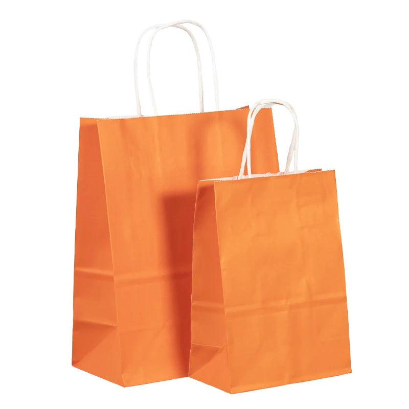 Custom Logo Eco-Friendly Classic Kraft Tote Travel Bags Handmade Craft Paper Flexo Printed Food Gift Packaging Personalized