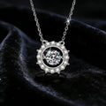 Round Hollow Vvs  D Color 1CT Moissanite Pendant S925 Sterling Silver Necklace for Women Gift