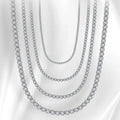 ICEBELA Jewelry Women Tennis Necklace Rhodium Plated Round Cubic Zirconia Cut Rhinestone 925 Sterling Silver Tennis Chain