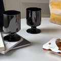 Glass Goblet Cup Vintage Ins High Foot Juice Beer Glass Cups Black Stem Cocktail Goblet Cup