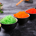 Orange Frozen Seasoned Capelin & Salmon Roe Masago BQF Process Vacuum Pack Ready Eat HACCP/HALAL Certified 24 Months Shelf Life