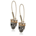 New Brand Hiphop Pave Skull Dangle Earrings for Women Hollow Crystal Skeleton Crown Drop Earring Fashion Jewelry