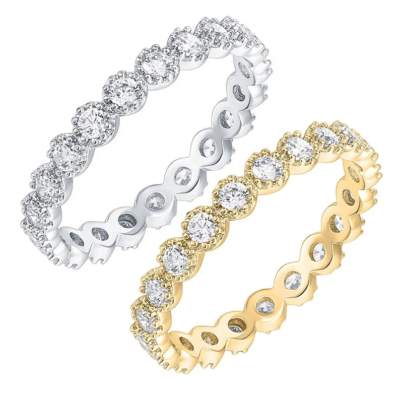 GR55 Trendy New Arrivals Fine Jewelry Full Diamond Zircon Finger Rings for Women Luxury Wedding Ring 925 Sterling Silver