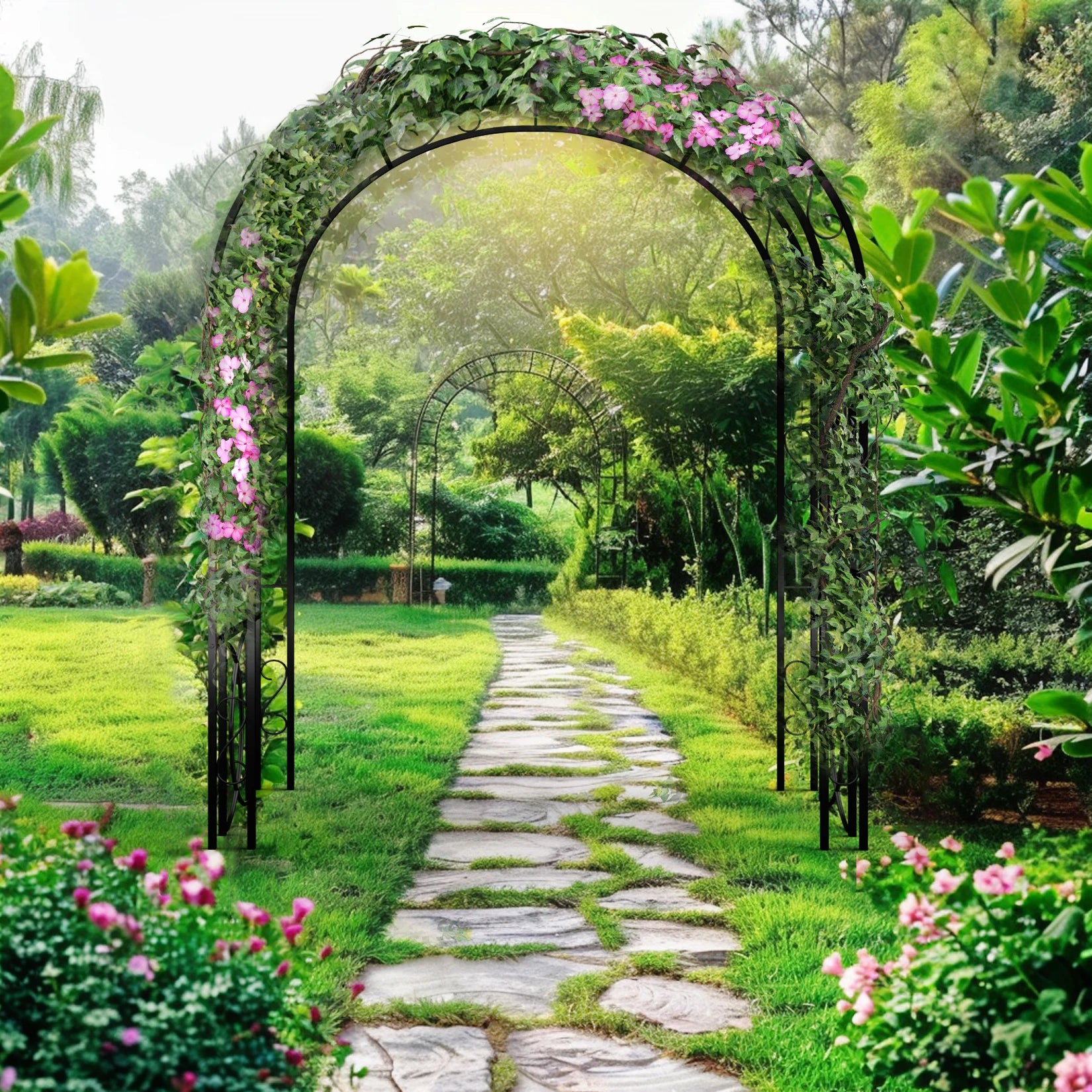 Metal Metal Garden Clambing Plants Trellis Arch Arbor Wedding Backdrop Stand