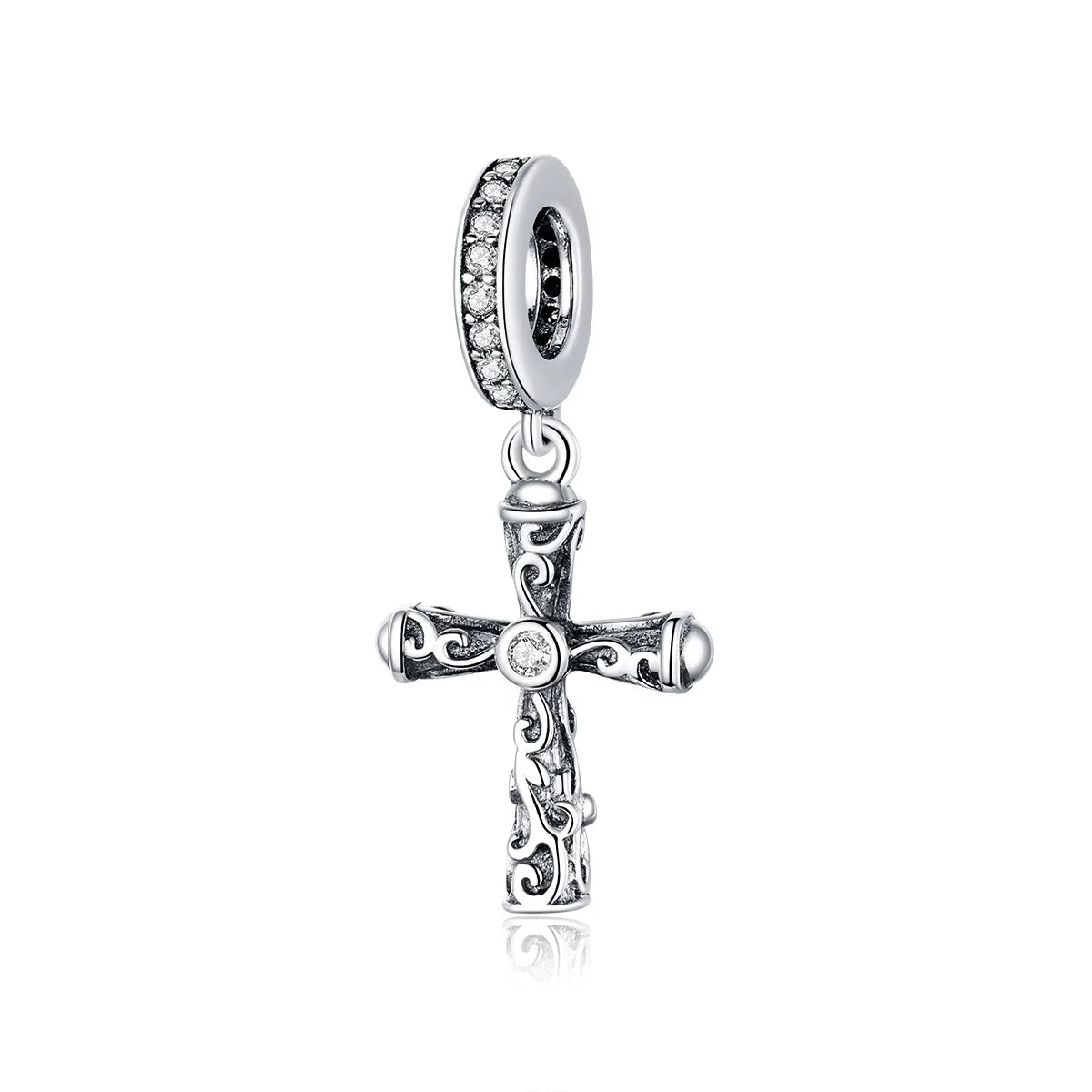925 Sterling Silver Vintage Cross Pendant Charm Silver Plated DIY Bracelet Necklace Accessory for Original Snake Bracelet BSC313