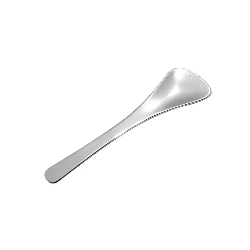 Custom logo Big Metal Cosmetic Stainless Steel Spoon Spatula Face Spoon Beauty Tool  Skincare Cream Spoon