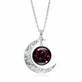 Horoscope Zodiac 12 Astrology Galaxy & Crescent Moon Glass Bead Pendant Necklaces