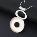 TongLing Glossy Double Circle Necklace Jewelry Simple Pendant Necklace Women for Daily Wearing