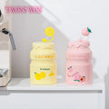 New Milk Bottle Sippy Cup Fresh Fruit Ceramic Cup Household Couple Mug Cold Water Mug CUP 1900