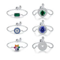 Daidan Minimalistic Chained Zircon Heart Shape Infinity Diamond Sign Evil Eye 925 Silver Adjustable Chain Ring