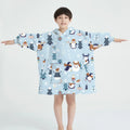Factory Oversized Wearable Blanket Hoodie for Kids Flannel Fleece Sherpa Christmas Sweatshirt Blanket Winter Kids Hooded Blanket