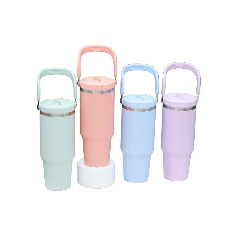 40oz Insulated Tumbler with Handle Double Wall Stainless Steel Business Gift Vacuum Water Bottle Custom Logo for Sport Tumbler