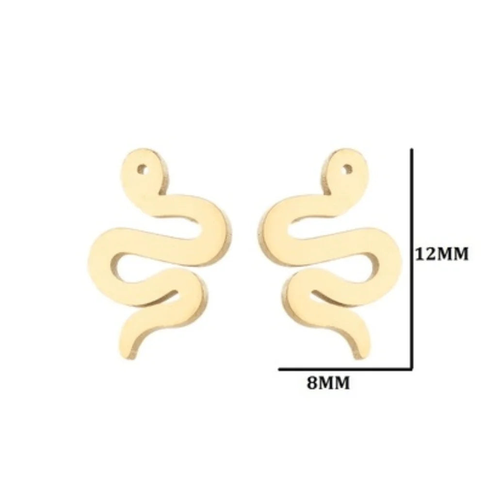 Wholesale Tiny Snake Charm Stainless Steel Stud Earrings Jewelry Earring Women Supplier