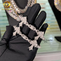 New Fashion Hip Hop Iced Out Ball Chain 925 Sterling Silver Mens Moissanite Cuban Link Cross Bead Bracelet